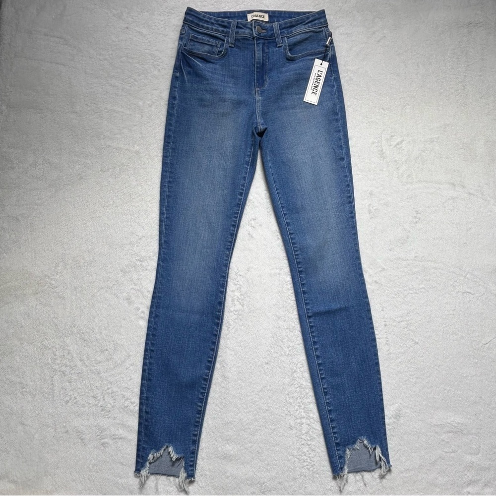 L’agence Jeans Womens 25 Marguerite High Rise Skinny Jeans Medium Wash New - Picture 2 of 15